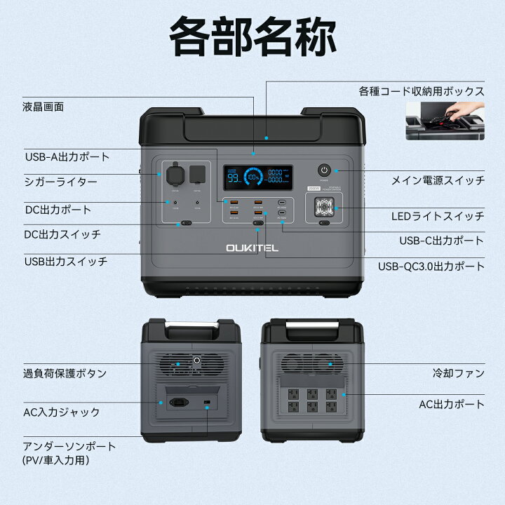 楽天市場】【2年保証付き】 OUKITEL ポータブル電源 P2001 非常用電源 