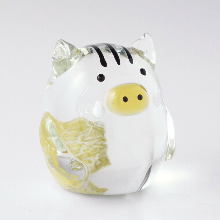 楽天市場】金箔入 「福々十二支」亥 イノシシ 亥年 猪 いのしし ガラス 