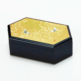 ティファニーBOX 「かすみ草」 鏡付き 宝石箱 アクセサリーBOX 金沢箔工芸品　ギフト包装 のし 対応 アクセサリーケース 小物入れ プレゼント 工芸品 お祝い