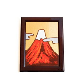 ミニパネル 赤富士（縦） 富士山 飾り パネル 装飾 インテリア 金箔 金沢 金沢土産