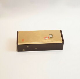 長角ジュエリーBOX 「ふくろう」 鏡付き 金沢箔工芸品 漆器　ギフト包装 のし 対応 アクセサリーケース 小物入れ プレゼント 工芸品 お祝い