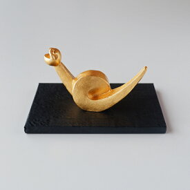 【お問合せ商品】金箔干支置物　「巳年」 金属製