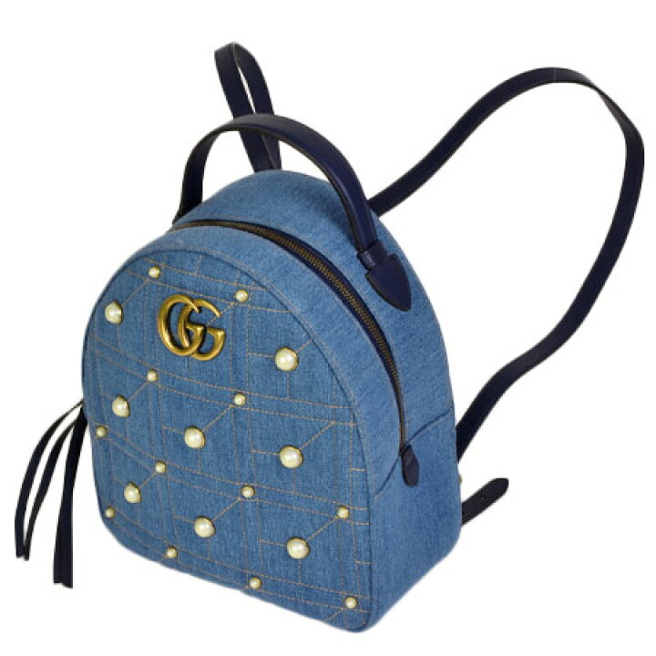 楽天市場】グッチ GUCCI GGマーモント リュックサック デニム レザー