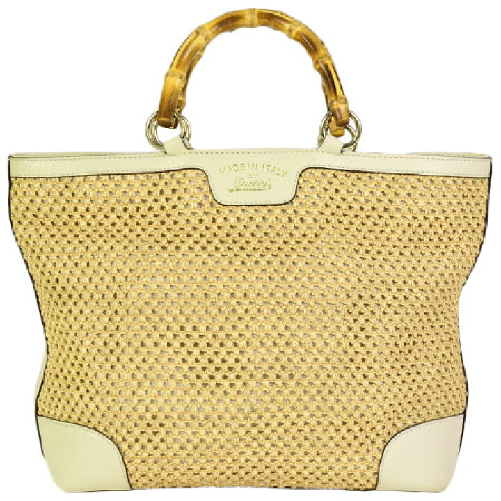 楽天市場】グッチ GUCCI バンブー ストロー トートバッグ レザー  