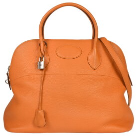 【お買い物マラソン!ポイント2倍!クーポン利用で最大3万円オフ!4/25～4/27】エルメス HERMES ボリード35 □M刻印(2009年製造) オレンジ トリヨンクレマンス ストラップ付 2WAY ハンドバッグ シルバー金具【中古】