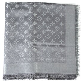 【6/1限定!ワンダフルデー当店ポイント2倍!&最大30000円Offクーポン】ルイヴィトン LOUIS VUITTON ショール シルク レーヨン ウール 140cm M75120 グレー アントラシット ユニセックス【中古】