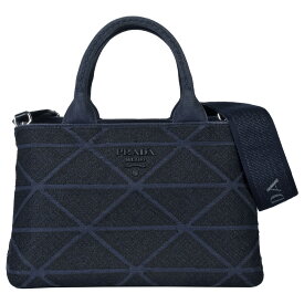 【お買い物マラソン!ポイント2倍!4/25～4/27】プラダ PRADA カナパ ミニ ハンドバッグ 2WAY キャンバス ネイビー レディース【中古】