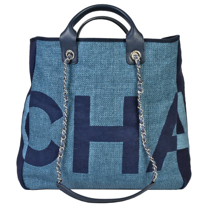楽天市場】シャネル CHANEL ラージ トートバッグ 2WAY デニム ネイビー 
