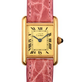 【楽天スーパーSALE対象商品 最大50%OFF!＆P2倍!+3万円Offクーポン 6/4～6/11】カルティエ Cartier 5057001 マストタンク SM ヴェルメイユ 腕時計 クォーツ アイボリー文字盤 レディース【中古】