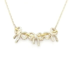 ティファニー Tiffany&Co. ツイスト トリプル リボン ネックレス SV925 K18 シルバー ゴールド コンビ【中古】