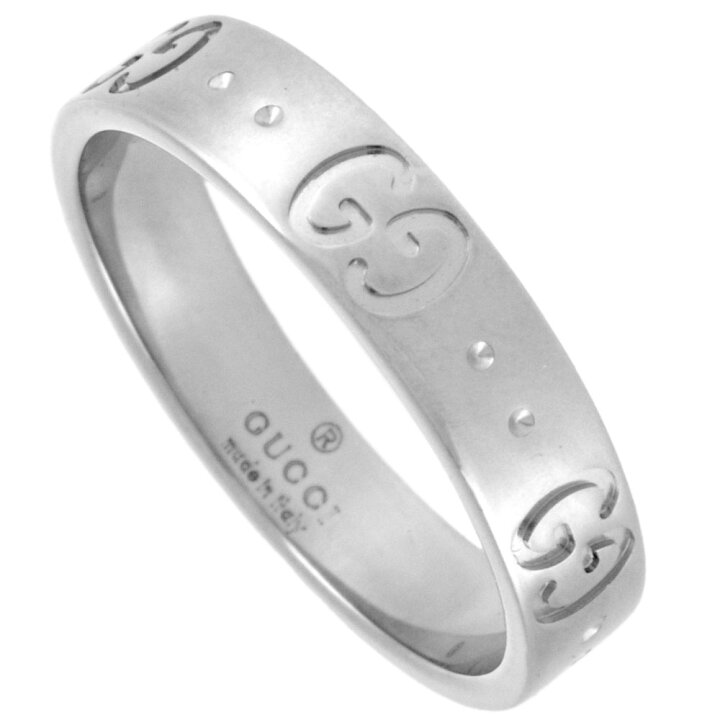 楽天市場】グッチ GUCCI アイコン リング 指輪 約11号 K18WG #12【中古 