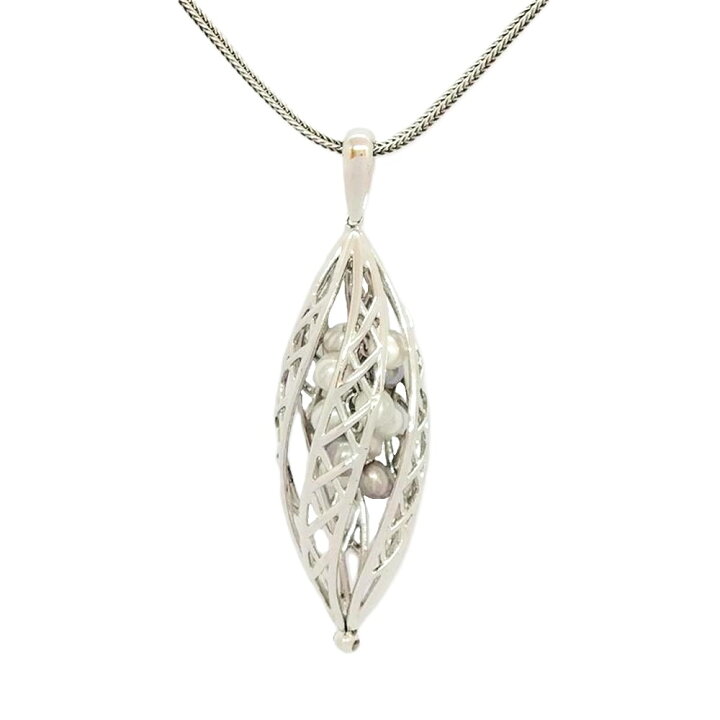 楽天市場】タサキ TASAKI 12P デザイン ネックレス SV925 14.6g 