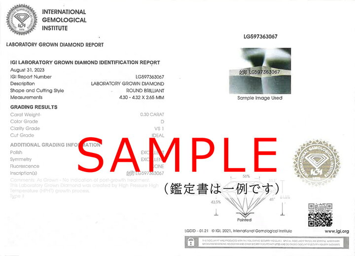 楽天市場】ラボグロウン ダイヤモンド ネックレス 0.3ct Pt900/850 