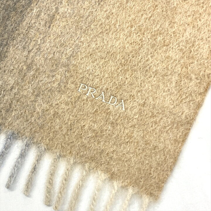 楽天市場】プラダ PRADA マフラー カシミヤ ベージュ グラデーション  