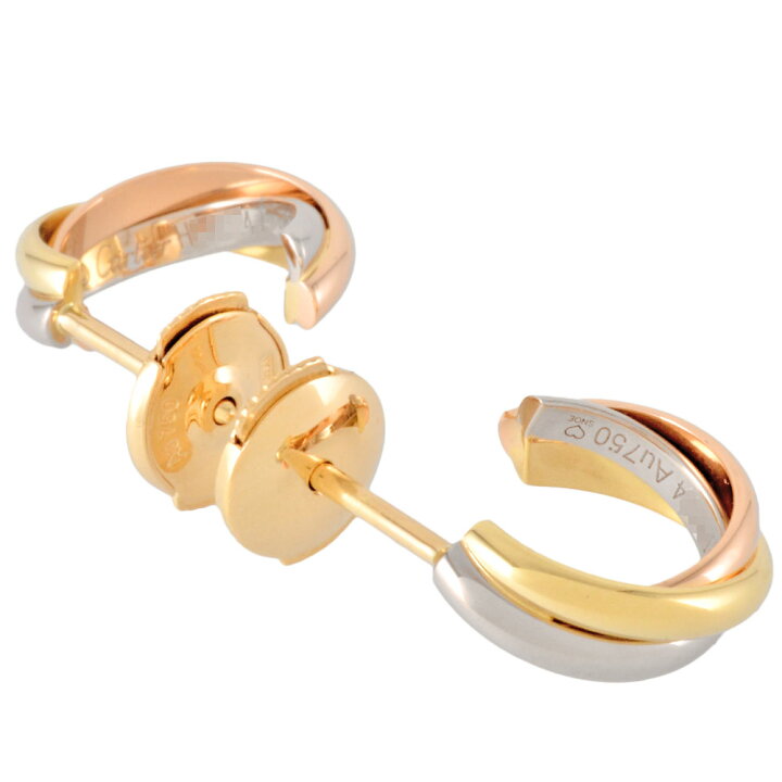 楽天市場】カルティエ Cartier トリニティ ピアス K18YG K18WG K18PG 