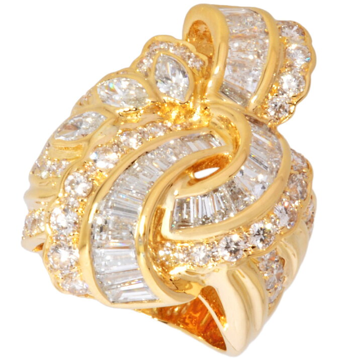 楽天市場】メレダイヤ リング 指輪 ダイヤモンド 5.22ct 約12号 K18YG 