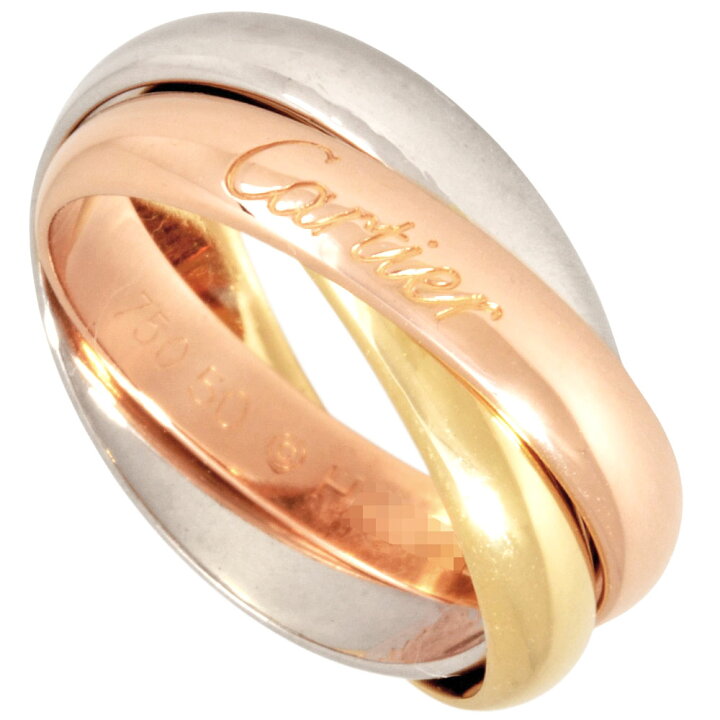 楽天市場】カルティエ Cartier トリニティ MM リング 指輪 #50 K18YG 