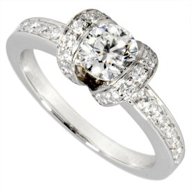 ティファニー Tiffany&Co. リボン リング 指輪 ダイヤモンド 0.47ct 約9号 Pt950 5.3g プラチナ G/VVS2/EX レディース【中古】