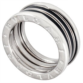 ブルガリ BVLGARI ビーゼロワン ブラック エナメル ラッカー リング 指輪 #60 K18WG 15.6g ホワイトゴールド【中古】