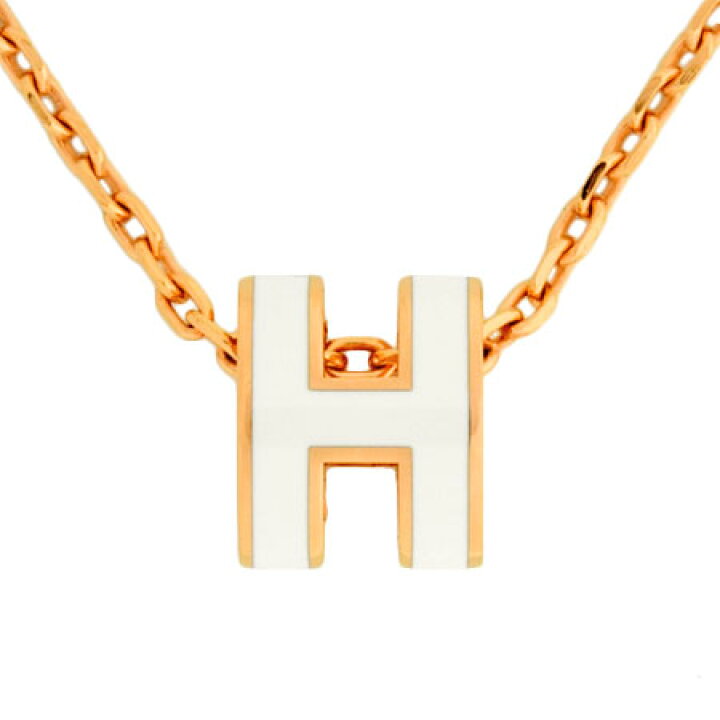 楽天市場】エルメス HERMES ミニ ポップH ネックレス ホワイト ピンク  
