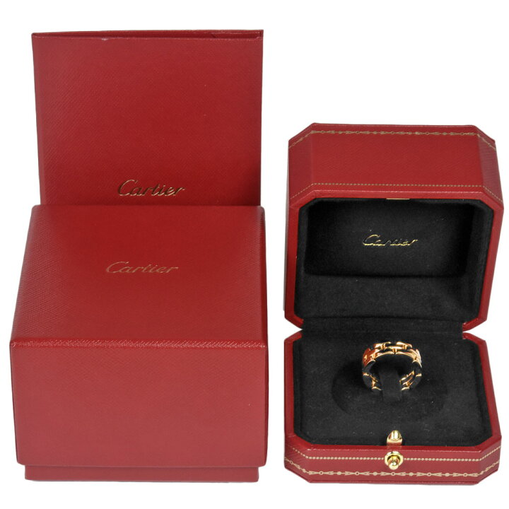 楽天市場】カルティエ Cartier マイヨン パンテール 3ロウ リング 