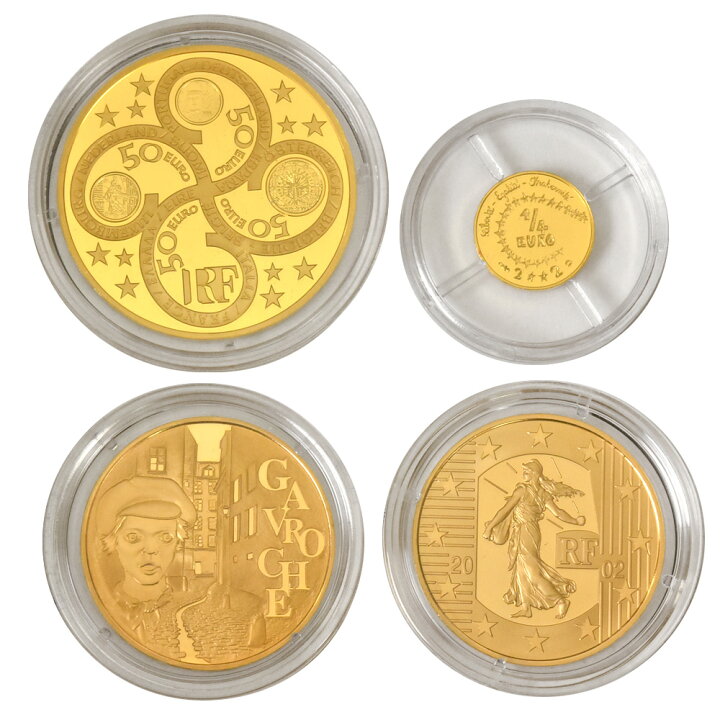 楽天市場】2003年 ユーロ 1周年記念 コイン プルーフ貨幣セット 純金 