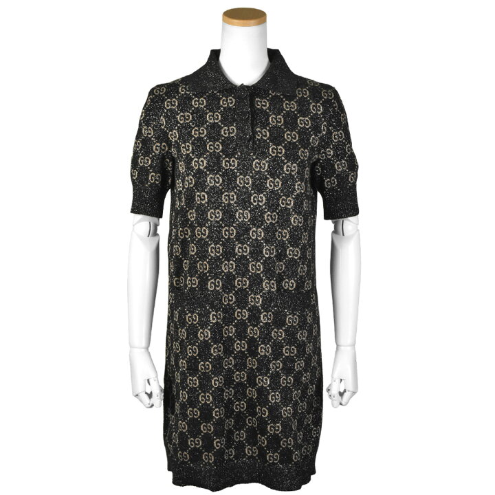 楽天市場】グッチ GUCCI ラメ GGジャカード ポロドレス ワンピース 36  