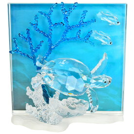 スワロフスキー SWAROVSKI エタニティー Eternity Wonders of The Sea 2006年 SCS会員限定 ウミガメ 魚 オブジェ 置物 クリスタル 684266【中古】