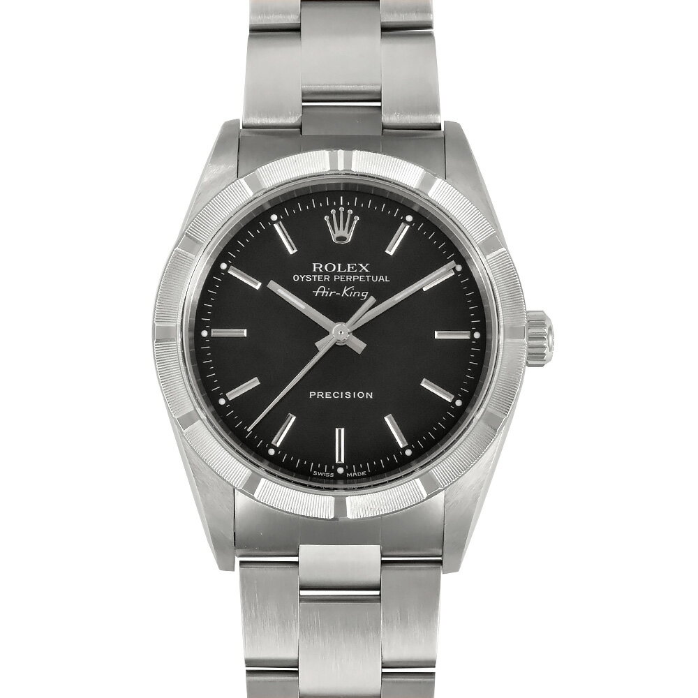 ロレックスROLEXエアキング14010MSSY番自動巻きメンズ腕時計黒文字盤【中古】