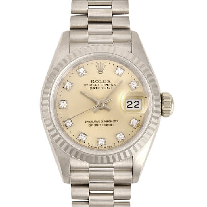 楽天市場】ロレックス ROLEX デイトジャスト 69179G K18WG 金無垢 10P  