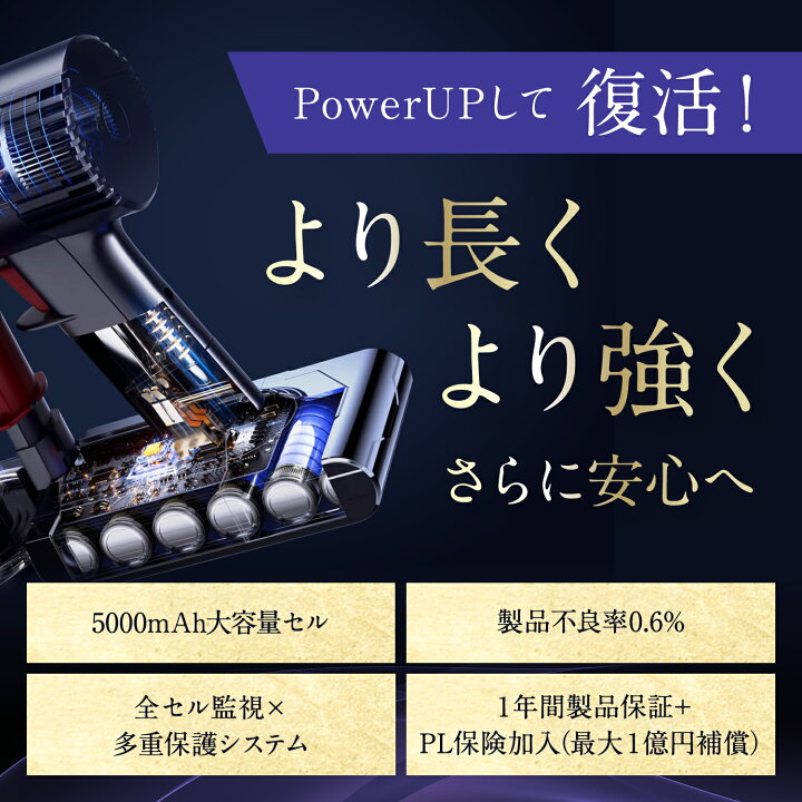 楽天市場】【4/15-28 10%オフ】ダイソン v8 バッテリー 大容量5000mAh 
