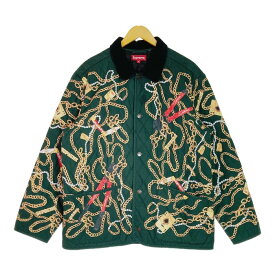 Supreme シュプリーム Chains Quilted Jacket チェーン キルティング ジャケット 20AW グリーン sizeXL【中古】 rm