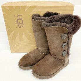 UGG W BAILEY BUTTON TRIPLET アグ ムートンブーツ チョコレートブラウン size22cm【中古】 rm