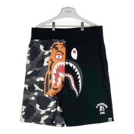 A BATHING APE エイプ CITY CAMO TIGER SHARK SWEAT SHORTS タイガー シャーク スウェットショーツ sizeXL 【中古】 rm