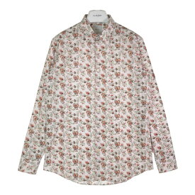 PAUL SMITH ポールスミス 2016 LOGAN FLORAL PRINT SHIRTS シャツ 長袖 総柄 白 ホワイト ピンク PF-CR-52458 sizeL 【中古】 rm