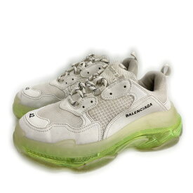 BALENCIAGA バレンシアガ TRIPLE S CLEAR SOLE クリアソール トリプルS WHITE FLUO YELLOW ホワイト イエロー size27.5cm【中古】 rm