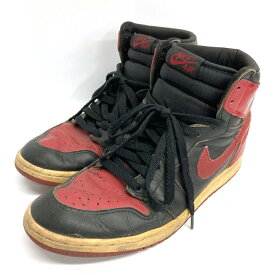 NIKE ナイキ 130207-061 94年 復刻 AIR JORDAN 1 HIGH BRED エアジョーダン1 ブレッドハイカットスニーカー ブレッド ブラック レッド 観賞用 size27.5cm【中古】 rm