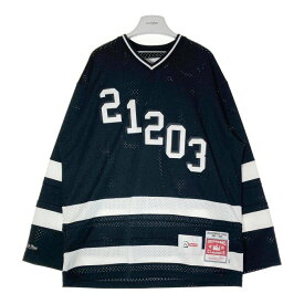 SUPREME シュプリーム ×WTAPS ダブルタップス ×Mitchell&Ness ミッチェルアンドネス 21AW Hockey Jersey ホッケー ジャージー 長袖 ゲームシャツ Tシャツ ブラック sizezXL 【中古】 rm