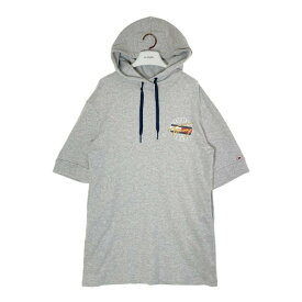 TOMMY JENES トミージーンズ パーカーワンピース 前後サークルプリント ライトグレー sizeS 【中古】 rm