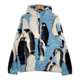 SUPREME シュプリーム 20AW Penguins Hooded Fleece Jacket ペンギン フーデッド フリースジャケット ブルー Size L【中古】 rf
