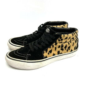 SUPREME シュプリーム 17SS VANS バンズ S7ss Velvet Leopard SK-8 MID PRO ベルベットレオパード ミッド プロ チーター×ブラック Size26.5cm【中古】 rm