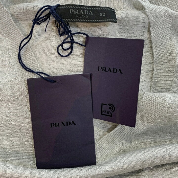 楽天市場】PRADA プラダ シルク Vネックニットセーター グレー 