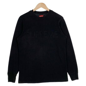 SUPREME シュプリーム 17SS Pique Logo L/S Top ピケロゴ ロングスリーブトップ Tシャツ ブラック Size S【中古】 rf