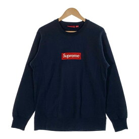 SUPREME シュプリーム 15AW Box Logo Crewneck ボックスロゴ クルーネック スウェットトレーナー ネイビー 赤ボックス Size M【中古】 rf