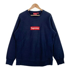 SUPREME シュプリーム 15AW Box Logo Crewneck ボックスロゴ クルーネック スウェットトレーナー ネイビー 赤ボックス Size L【中古】 rf