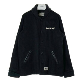 FUCT ファクト SSDD 両面刺繍 袖レザースタジャン ファラオジャケット ブラック sizeS 【中古】 rm