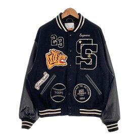 SUPREME シュプリーム 23AW Tiger Varsity Jacket タイガーバーシティジャケット スタジャン 袖レザー Size M【中古】 rf