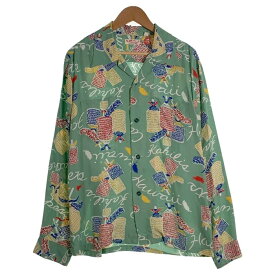 Sun Surf サンサーフ オープンカラー レーヨンシャツ 長袖 グリーン SS27474 Size L【中古】 rf