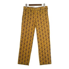 LIFE`S A BEACH ライフズアビーチ 復刻 スカルボーンプリント ワークパンツ イエロー Size L【中古】 rf