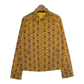 LIFE`S A BEACH ライフズアビーチ 復刻 スカルボーンプリント スウィングトップ ブルゾン ジャケット イエロー 薄手 Size M【中古】 rf